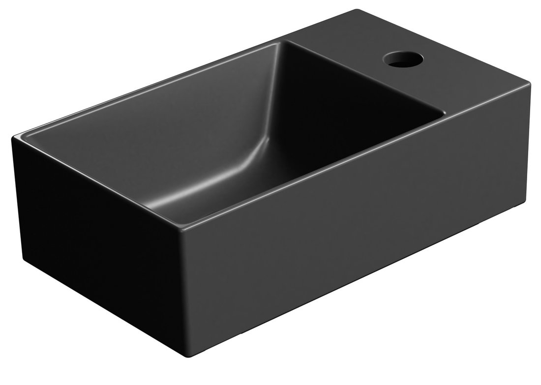 GSI KUBE X keramické umyvadlo 40x23cm, pravé/levé, černá mat