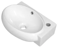 SAPHO RIBERA keramické umývátko rohové 43x28,5cm, otvor pro baterii vpravo, bílá (4)