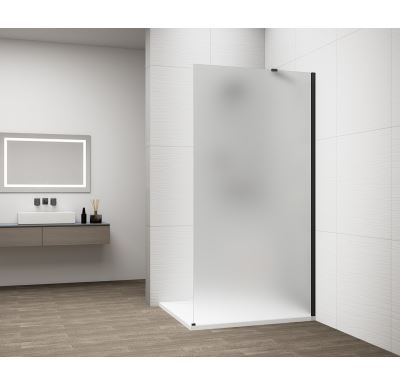 POLYSAN ESCA BLACK MATT jednodílná sprchová zástěna k instalaci ke stěně, matné sklo, 800 mm