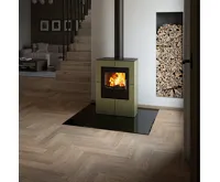 HS Flamingo Krbová kamna AQUAFLAM VARIO ® SAPORO 11/7kW olivová, elektronická regulace (25)