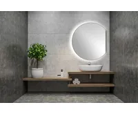 SAPHO DARA CUT zrcadlo s LED podsvícením 20W, ø 100x90cm, topná fólie (9)