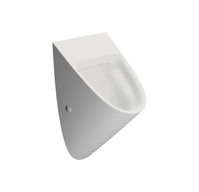 GSI COMMUNITY urinál se zakrytým přívodem vody, Rimless, 31x54,5cm, bílá mat