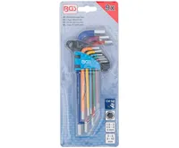 BGS Sada zahnutých klíčů, vícebarevné, vnitřní šestihran 1,5 - 10 mm, 9dílná (3)