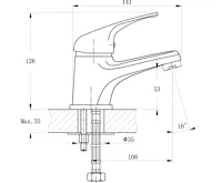 BRUCKNER HOFFER stojánková umyvadlová baterie, chrom (5)