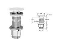 SILFRA IMPALA umyvadlová výpust 5/4“, click-clack, Rockstone zátka, bílá mat (5)