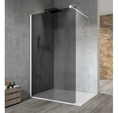 GELCO VARIO WHITE jednodílná sprchová zástěna k instalaci ke stěně, kouřové sklo, 1300 mm