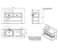SAPHO BRAND umyvadlová skříňka 130x73x50cm, mořený smrk (9)
