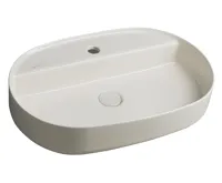 ISVEA INFINITY OVAL keramické umyvadlo na desku, 60x40cm, ivory