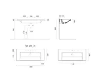 GSI NORM keramické umyvadlo 120x50cm, 3 otvory, bílá ExtraGlaze (4)