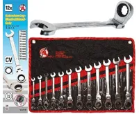 BGS Klíče očkoploché 8,0 - 19,0 mm, ráčnové, kloubové, 12 dílů (5)