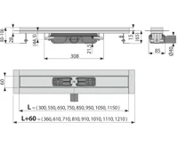 ALCAPLAST Podlahový žlab s okrajem pro plný rošt APZ106-750 (1)