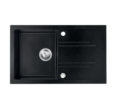 NOVASERVIS Granitový dřez s odkapem, s přepadem z dřezu, grafit - DRGM48/78HA