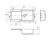 SAPHO Granitový vestavný dřez s odkapem, 97x50cm, bílá (6)