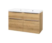 Mailo, koupelnová skříňka, umyvadlo z litého mramoru, dub, 4 zásuvky, 1210x700x480 mm Mailo, koupelnová skříňka, umyvadlo z litého mramoru, dub, 4 zásuvky, 1210x700x480 mm