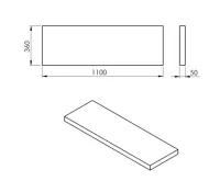 SAPHO AVICE deska pod umyvadlo 110x36cm, tl.5cm, dub tmavý (2)