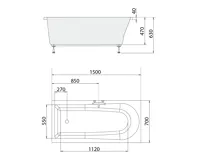 POLYSAN LISA obdélníková vana 150x70x47cm, bílá (7)