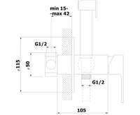BRUCKNER SIEGER podomítková bidetová baterie se Stop sprškou, kulatá, chrom (2)