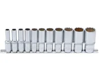 BGS Sada nástrčných dvanáctihranných hlavic, prodloužené, 10 mm (3/8"), palcové velikosti, BGS Sada nástrčných dvanáctihranných hlavic, prodloužené, 10 mm (3/8"), palcové velikosti,