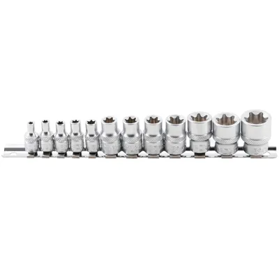BGS Hlavice nástrčné pro E-profil 1/4"+3/8", 12 dílů
