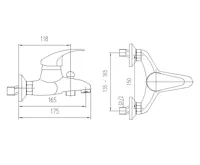 AQUALINE KASIOPEA nástěnná vanová baterie, chrom (2)