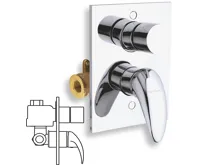 NOVASERVIS Vanová sprchová baterie s přepínačem Metalia 55 chrom - 55050R,0