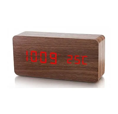 Platinium Dřevěný digitální LED budík WAC-020, samostatně