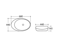 SAPHO DALMA keramické umyvadlo na desku 68x44 cm, marfil (5)