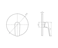 BRUCKNER SCHMITZ podomítková sprchová baterie, 1 výstup, vrchní části, chrom (2)