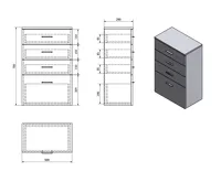 AQUALINE ZOJA/KERAMIA FRESH skříňka spodní 50x78x29cm, bílá, zásuvková (4)