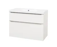 Mailo, koupelnová skříňka, umyvadlo z litého mramoru, bílá, 2 zásuvky, 1010x700x480 mm Mailo, koupelnová skříňka, umyvadlo z litého mramoru, bílá, 2 zásuvky, 1010x700x480 mm