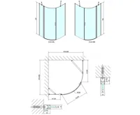 POLYSAN ZOOM BLACK čtvrtkruhová sprchová zástěna 900x900mm, čiré sklo, levá (7)