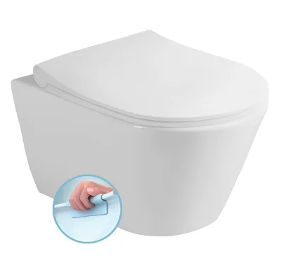 SAPHO AVVA SHORT závěsná WC mísa, Rimless, 35,5x49cm, bílá