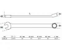 BGS Klíč očkoplochý, extra dlouhý, 16 mm (1)