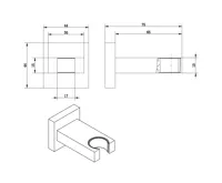 SAPHO Držák sprchy hranatý, pevný, chrom (2)