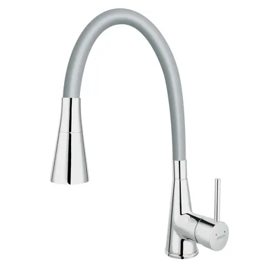 NOVASERVIS Dřezová stojánková baterie s šedým ramenem a sprškou - 70720,0S