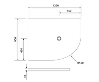 POLYSAN FLEXIA vanička z litého mramoru čtvrtkruh, s možností úpravy rozměru, 120x90cm, R550, levá (2)