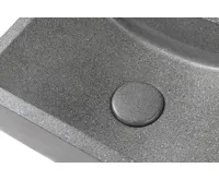 SAPHO CREST R betonové umývátko, nástěnné, včetně výpusti, 40x22cm, černý granit (4)