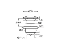 GSI GSI umyvadlová výpust 5/4“, neuzavíratelná, keramická zátka, 5-65mm, černá mat (2)