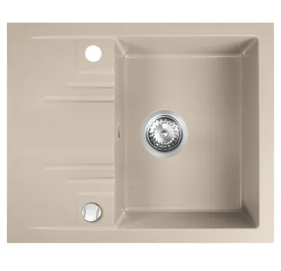 NOVASERVIS Granitový dřez s odkapem, s přepadem z dřezu, písek - DRGM48/58SA