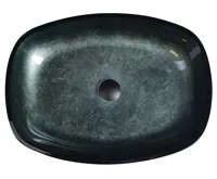 SAPHO KVAORE skleněné umyvadlo na desku, 54x39,5cm, černá (5)