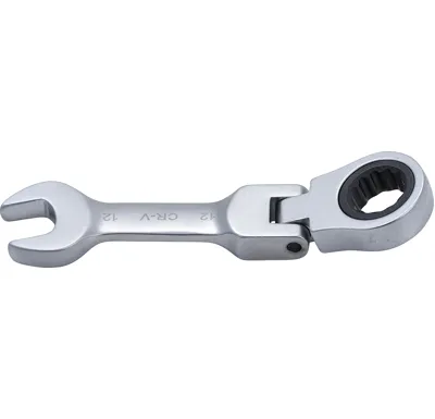 BGS Ráčnový očkoplochý klíč, krátký, kloubový, 12 mm
