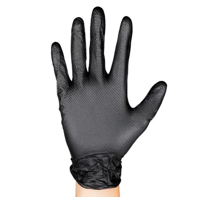 JBM Jednorázové černé nitrilové rukavice T. XL 7,0 Mil (90 ks) Diamond Texture - JBM 54179