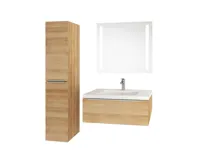 Mailo, koupelnová skříňka, umyvadlo z litého mramoru, dub, 1 zásuvka, 810x470x480 mm (11)