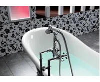 POLYSAN CHARLESTON volně stojící vana 188x83x69cm, nohy bronz, černá/bílá (8)