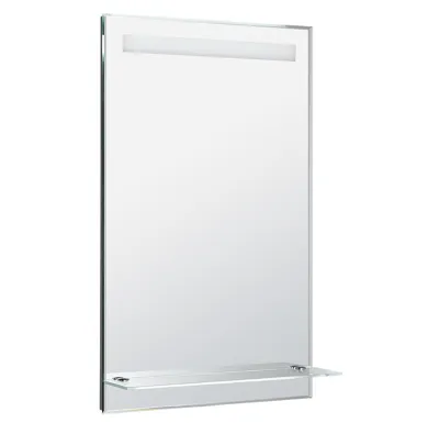 AQUALINE Zrcadlo s LED osvětlením a policí 50x80cm, kolébkový vypínač