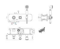 SAPHO VIENNA podomítková sprchová baterie s ruční sprchou, 2 výstupy, chrom (3)