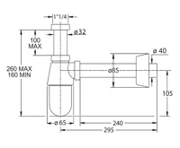 BONOMINI THERMOTRAP umyvadlový sifon, 5/4", odpad 40mm, ABS/chrom (2)