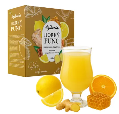 AG FOODS Group a.s. Agiberia Horký punč Zázvor, med a citron 25x20g