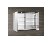 SAPHO MIRRÓ galerka s LED osvětlením, 100x70x16cm, bílá (1)