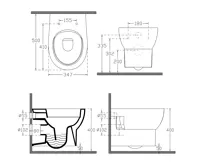 ABSOLUTE závěsné WC Rimless s podomítkovou nádržkou a tlačítkem Schwab, bílá (9)